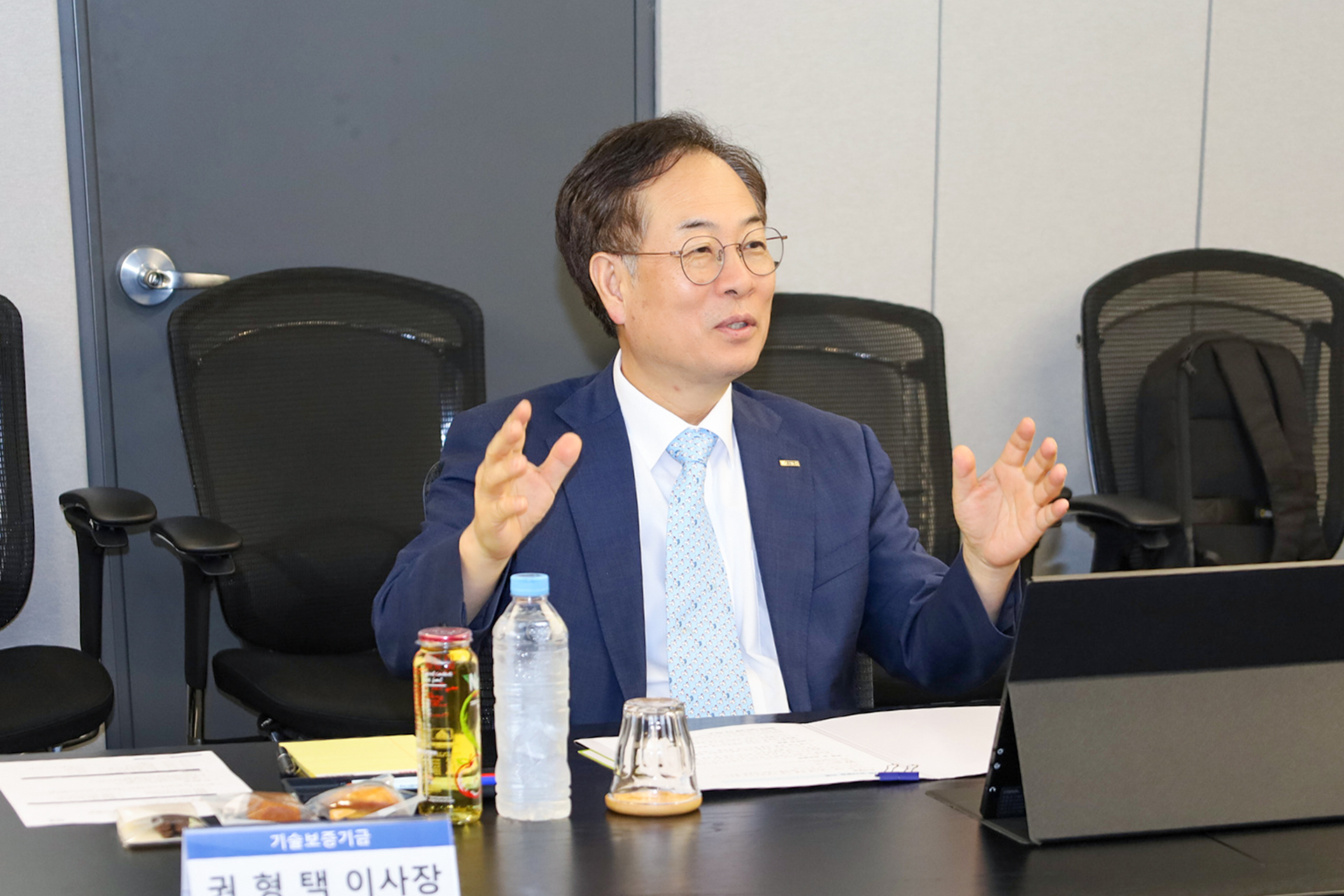 기보, NICE평가정보와 손잡고 기술기업 특화 신용정보사업 추진 권형택 이사장 모두발언